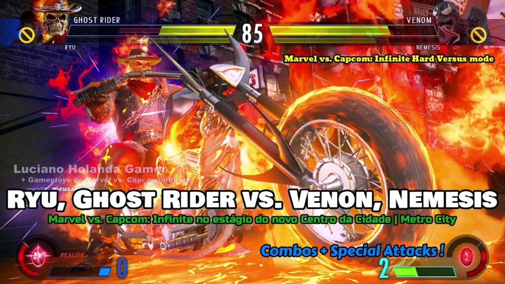 Ryu, Ghost Rider vs. Venon e Nemesis [ Special Attacks ! ] Marvel vs ...
